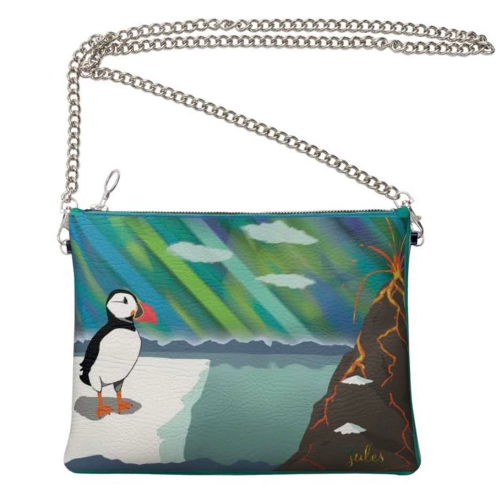 Vegan Puffin crossbody handbag